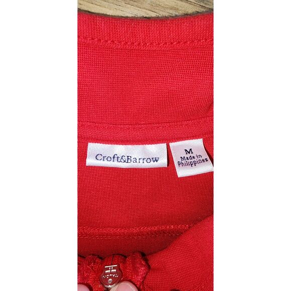 Croft & Barrow Red Full Zipper Knit Vest Sz M - Picture 3 of 4